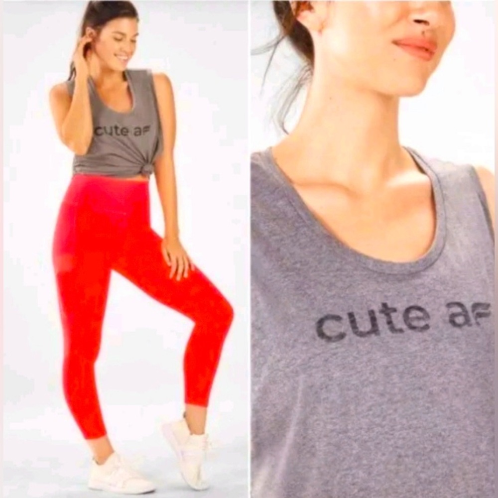Fabletics Janis Muscle Tank "Cute af" Size XS.